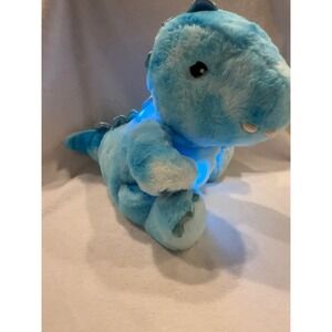 FAO‎ Schwarz Glow Brights LED Dinosaur Plush Toy Blue T-Rex Light Up Stuffie